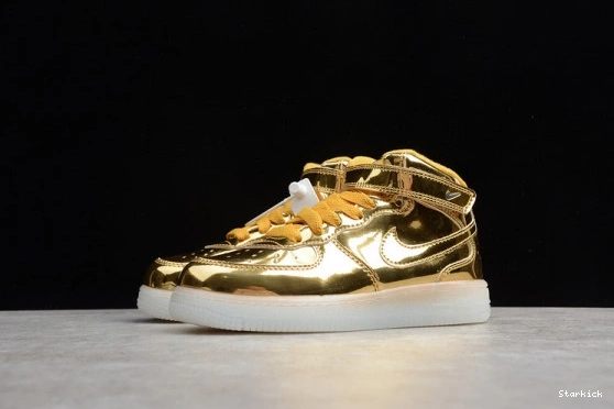 Kids Air Mid Gold 314197-8100 Nike Metallic WB 1 Force 0223